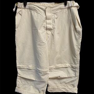 Xhilaration Womens Capri Zip Pockets XL Khaki Beige Side Adjusters Cotton